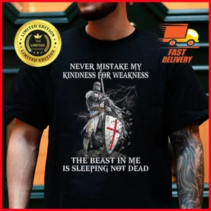 Knight Templar T-Shirt Christian Warrior Of God Never Mistake Crusader Tee Gifts - Picture 1 of 5