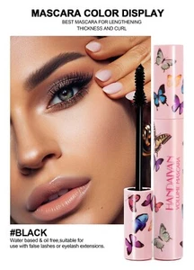 HANDAIYAN Curling Black Mascara Long Lasting Butterfly Brush Luxury Eye Makeup - Picture 1 of 11