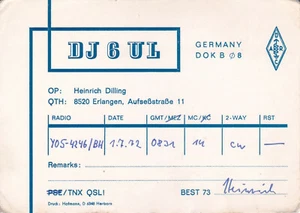 Germany, 1972, Vintage QSL Card - Radio Amateur - Picture 1 of 2