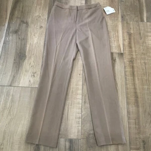 Liz Claiborne Pants Womens 4 New Audra Tan Classic Flat Front Work Dress Trouser - Picture 1 of 13