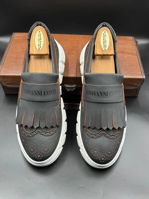 GIOVANNI CONTI Wingtip Leather Loafers Sz 10 - Image 1 of 4