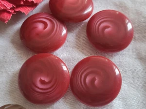 lot 5 boutons vintage Framboise camaieu veiné à pied 2,2 cm ref 2965 - Picture 1 of 2