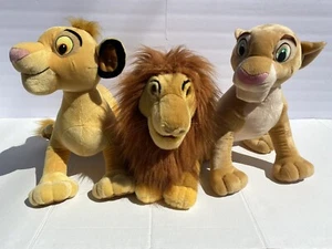 Disney Store Lion King Plush 20” Simba & Nala And 30” Adult Simba Puppet Set 3 - Picture 1 of 12