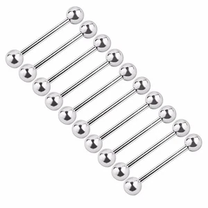 20 Stück 14G Stahl Kugel Körper Piercing Schmuck Barbell Zunge Brustwarzenringe Genital 004 - Bild 1 von 3