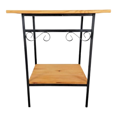 Vintage Hall Table Fish Tank Stand Plant Rack Iron And Wood  Mid-Century Modern Cover