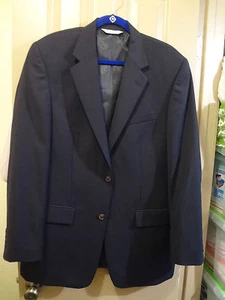 SZ 40L VERSINI MENS BLACK SUIT JACKET SPORT COAT BLAZER, 100% WOOL, 40 LONG, GUC - Picture 1 of 10