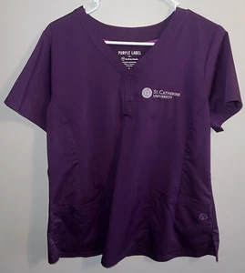 Large Purple Label by Healing Hands Scrubs Top St. Catherines Barely Used - Picture 1 of 5