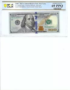 2017 $100 FRN FR2189-B* PCGS 69 PPQ, New York * Note S/N B01889881*!!! - Picture 1 of 2