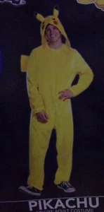 Adult Mens Size L 36-38 Pokemon Pikachu Cosplay Costume New Jumpsuit W Hood NEW - Picture 1 of 1