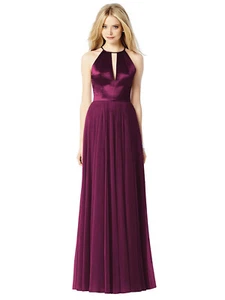 After Six 6705...Full Length, Halter, V-Neck Dress...Ruby....Size 12....NWT - Picture 1 of 6