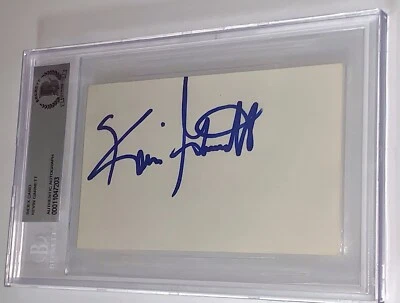 Kevin Garnett signed Index Card Rookie auto Celtics Timberwolves beckett slab - Image 1 of 4