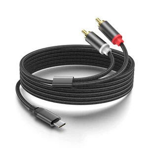 USB C to RCA Audio Cable Type C to 2RCA Male Jack Plug Adapter Cable 2m 6ft - Picture 1 of 5