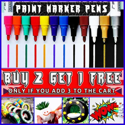 Paint Marker Pens Waterproof Permanent Pen For Car Tyre Metal ⭐BUY 2 GET 1 FREE⭐ - image 1 of 4