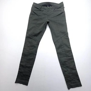 Eileen Fisher The Fisher Project Skinny Jegging Womens 4 Green Moto Ankle Zip - Picture 1 of 11