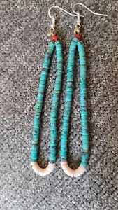 handcrafted real Turquoise earrings - Picture 1 of 3