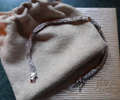 Nuevo Brazalete Simulante Bella Luce Rodio Sobre Plata de Ley Diamante Blanco Foto 1 de 4