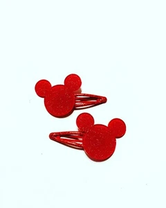 Handmade Hair Bows - Disney - Mickey and Friends - Mickey  #19 Hair Clips - Picture 1 of 1