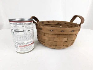 Knopfkorb 1986 Longaberger Ledergriffe 6,5" rund *Defekt - Bild 1 von 10