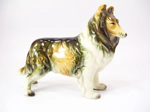 VINTAGE CERAMIC COLLIE BREED DOG STATUE FIGURIE MADE IN JAPAN figurine - Picture 1 of 9