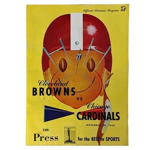 NFL Cle Browns vs. Chicago Cardinals Nov 29 '53 Programma 48 pps Statistiche Pubblicità Vintage - Foto 1 di 9