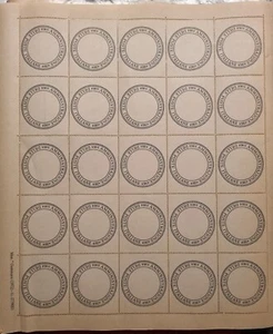 Foglio intero 25 etichette AMMINISTRAZIONE DELLE POSTE ITALIANE nuove anni 50 - Foto 1 di 1