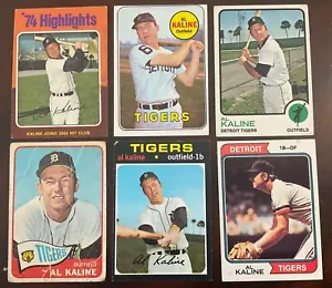 TOPPS BASEBALL = LOTE AL KALINE X 6 = 1965-69-71-73-74-1975 = G-EX+ - Imagen 1 de 7