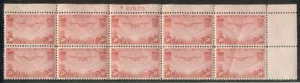 US #C22 50¢ China Clipper, Plate No. Block of 10, og, NH, Scott $134.00 - Picture 1 of 1