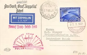 Graf Zeppelin 1931 Polar Flight Special Over Print Stamp Flown Sieger Postcard - Picture 1 of 3