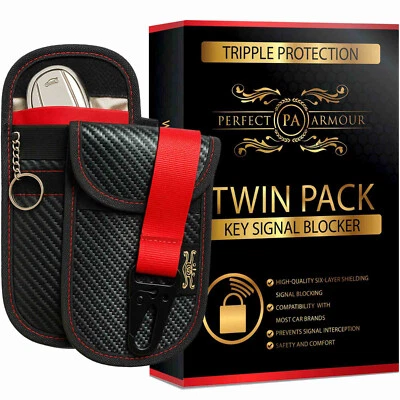 PERFECT ARMOUR Sacchetto Blocco Segnale Chiave Auto Faraday Gabbia RFID Keyless Fob Blocco Auto 2 CONFEZIONI