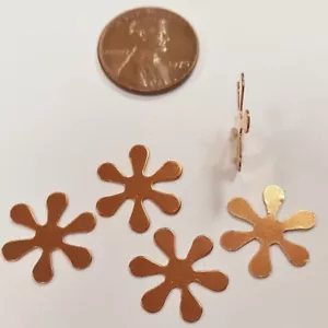 12 VINTAGE RETRO FLOWER FLAT 15mm. COPPER COATED STEEL STAMPING FINDINGS N27 - Picture 1 of 3