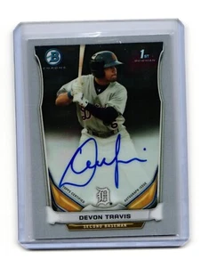 2014 Bowman Chrome Autographed Prospects #BCAP-DT Devon Travis Autograph AU - Foto 1 di 2