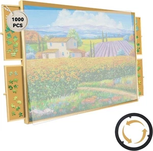 1000 Pieces Rotating Puzzle Board with Drawers and Cover Wooden Jigsaw Puzzle - Picture 1 of 7
