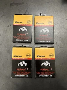 (4 Boxes) Bostitch Powercrown Tacker Staples, 1/4" STCR5019 1/4-1M 1000 Each Box - Picture 1 of 6