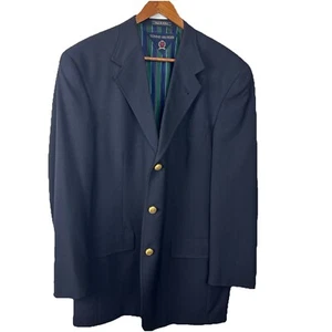 Tommy Hilfiger Blazer 40R Navy Blue Suit Jacket Blazer Gold Buttons Vintage USA - Picture 1 of 9
