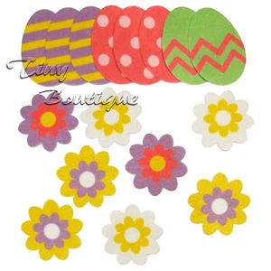 Pegatinas decoraciones fieltro capó de Pascua huevos y flores - Imagen 1 de 2