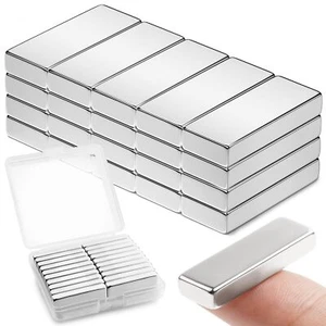 20 Pezzi Forte Barra Magnetica al Neodimio, 30x10x5mm Resistente Magneti Terre Rare,... - Foto 1 di 6