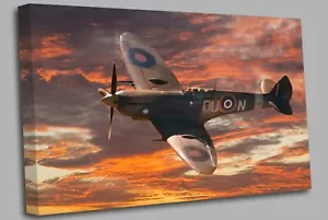 Supermarine Spitfire aircraft clouds Canvas Wall Art Picture Print - Picture 1 of 32