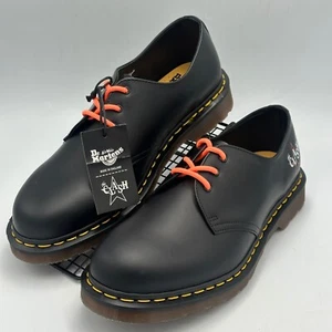 RARE Dr Martens The Clash 1461 Black Shoes UK10 Made In England - Picture 1 of 10