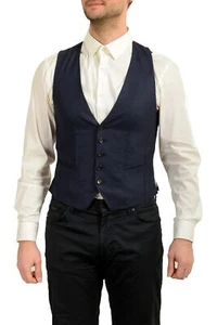 Hugo Boss Men's "FHarverson2GarvinWE" Slim Fit Blue 100% Wool Vest US 34R IT 44R - Picture 1 of 5