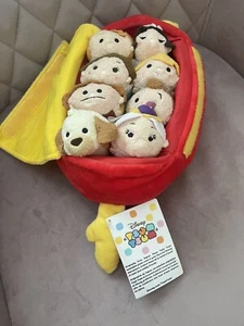 NWT Disney Tsum Tsum Beauty And The Beast Stool Set Of 8 Mini Plush 3.5” - Picture 1 of 24