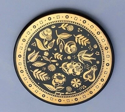 Georges Briard Trivet Gold Tone Black Round Wall Hanging - Image 1 of 4