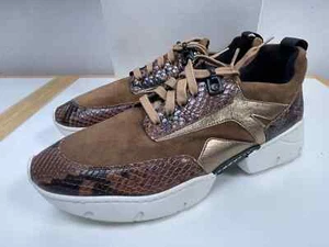 RUSSELL & BROMLEY Entrenadores Reino Unido 5 Cuero Marrón Piel de Serpiente Suela Dividida Zapatos EU 38 - Imagen 1 de 14