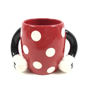 Disney Minnie Mouse Ceramic Coffee Tea Mug Cup Black Red White Polka Dots 14 Oz - Picture 1 of 6