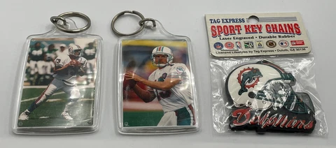 2 Dan Marino Key Chains And 1  Miami Dolphins Key Chain.    Lot Of 3 Cover