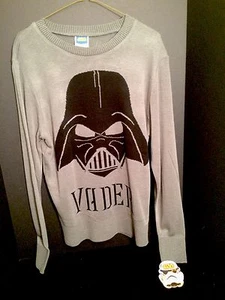 Star Wars Darth Vader Unisex Negro/Gris Ligero Medio Suéter NUEVO CON ETIQUETAS - Imagen 1 de 6