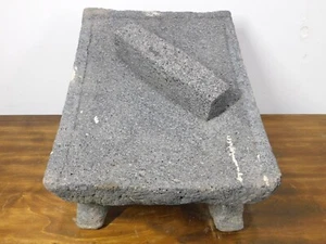Antiker Metate #15-Schleifer-rustikal-komplett-altmexikanisch--primitiv-13x17,5x11,5 - Bild 1 von 9
