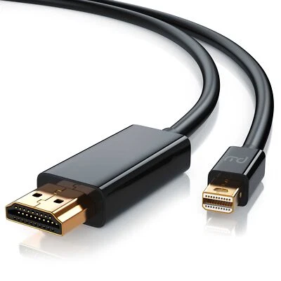 Primewire Mini DisplayPort auf HDMI Adapterkabel HD 1080p Schwarz 4k Ultra HD 1m - Bild 1 von 3