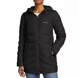 Damen Packable Quilted Chevron Daunen Parka Jacke Eddie Bauer Schwarz Medium Neu ohne Etikett - Bild 1 von 3