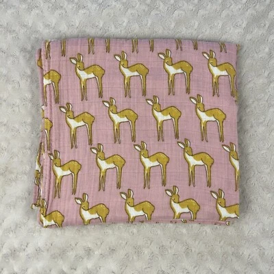 Milkbarn Rose Doe 婴儿襁褓毯 粉色 鹿 小鹿 有机 棉 薄纱 — 第 1/4 张图片