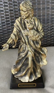 Bronze Finish Resin "Christ: Our Good Shepherd" Statue Sculpture of Jesus 13.5" - Picture 1 of 11
